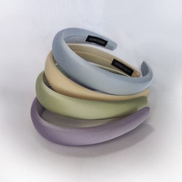 Satin Headbands Set 8 Pack Wide Soft Padded Hair Hoops for Women Girls